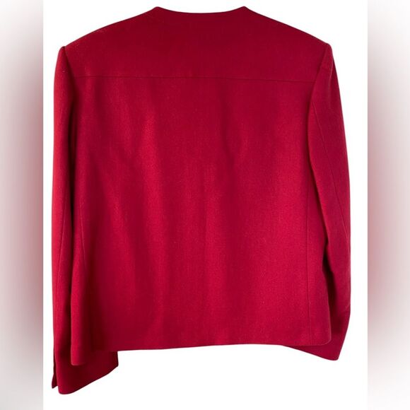 Vintage Robt Foxwood Red 100% Pure Wool Lined Jacket Blazer Size 14/16 - Picture 3 of 10